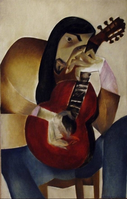 Gitarrenspieler, 1975, Öl auf Leinwand, 92 x 65 cm