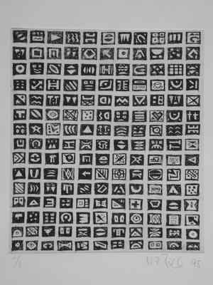 ohne Titel, 1995, Ätzradierung, 10 x 22.5 cm