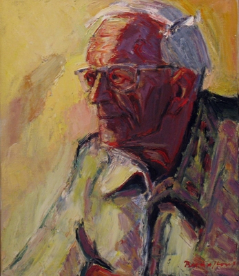 Porträt Eduard Spörri kurz vor seinem Tod, 1995, Öl auf Leinwand, 56 x 46 cm