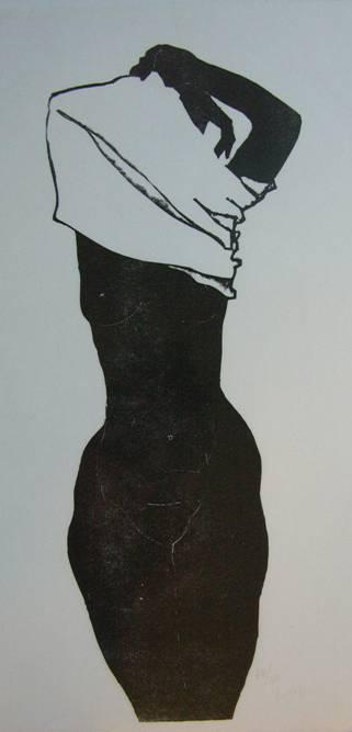 Akt, 1992, Serigraphie auf Papier, 42,5 x 42 cm