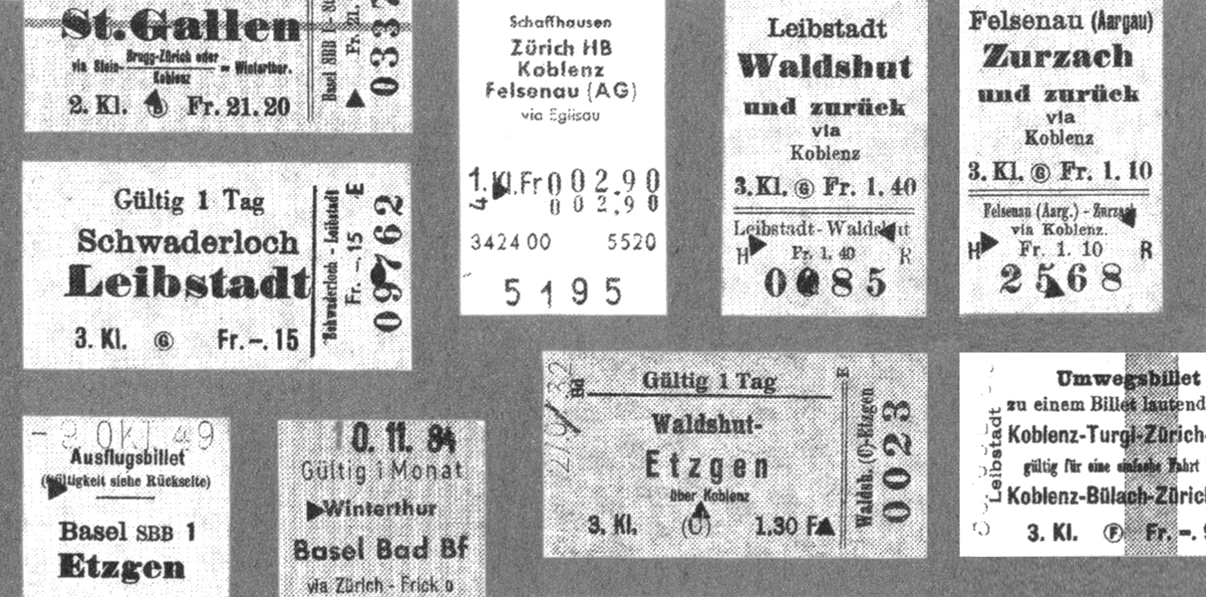 Bild alte Tickets