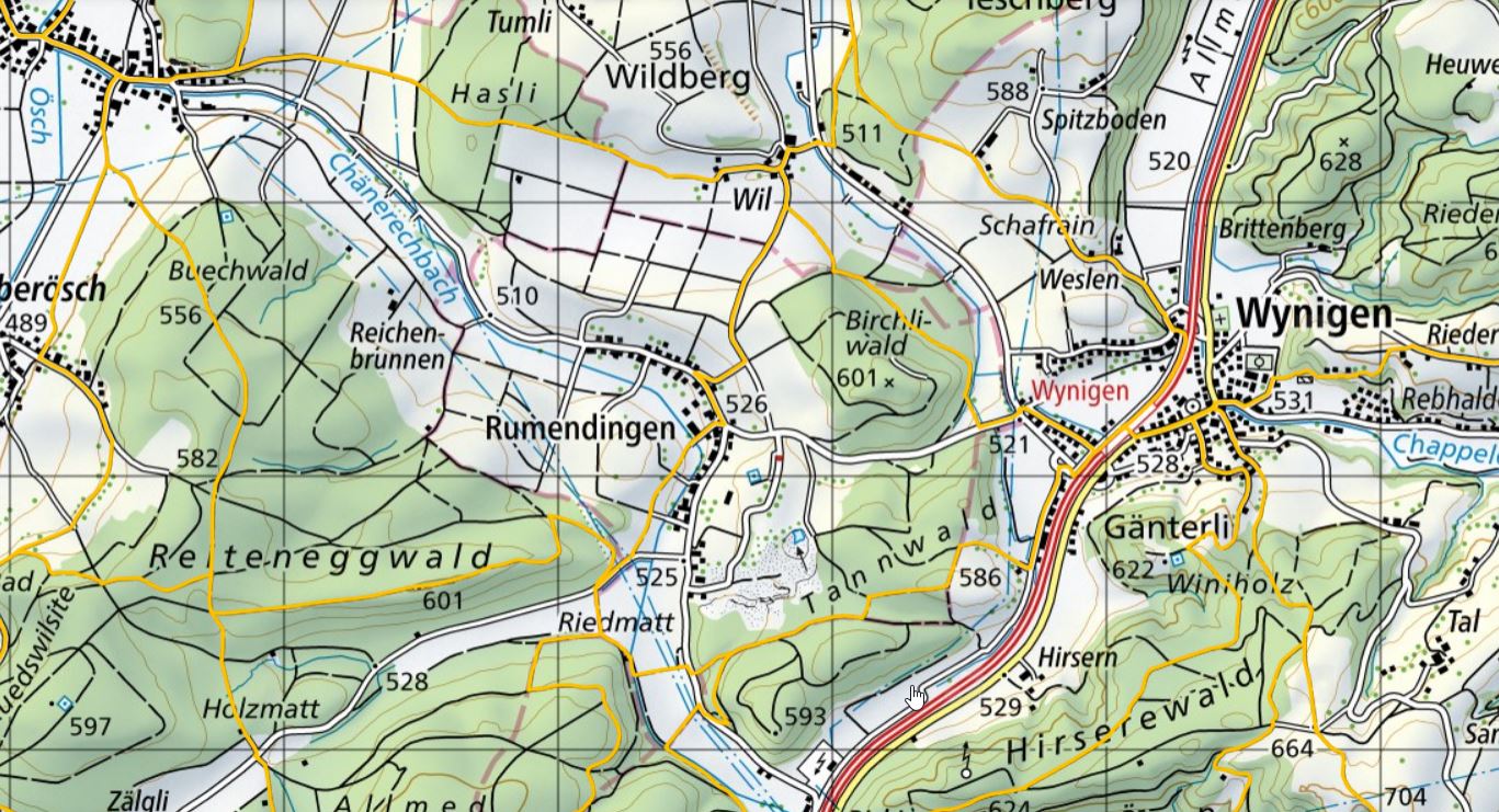 Ausschnitt Wanderkarte