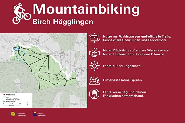 Informationstafel Mountainbiking