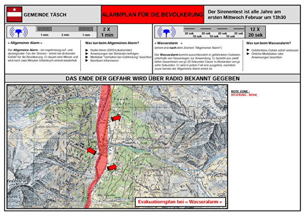 Alarmplan für die Bevölkerung bei Wasseralarm