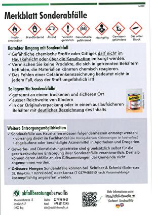 Merkblatt Sonderabfälle