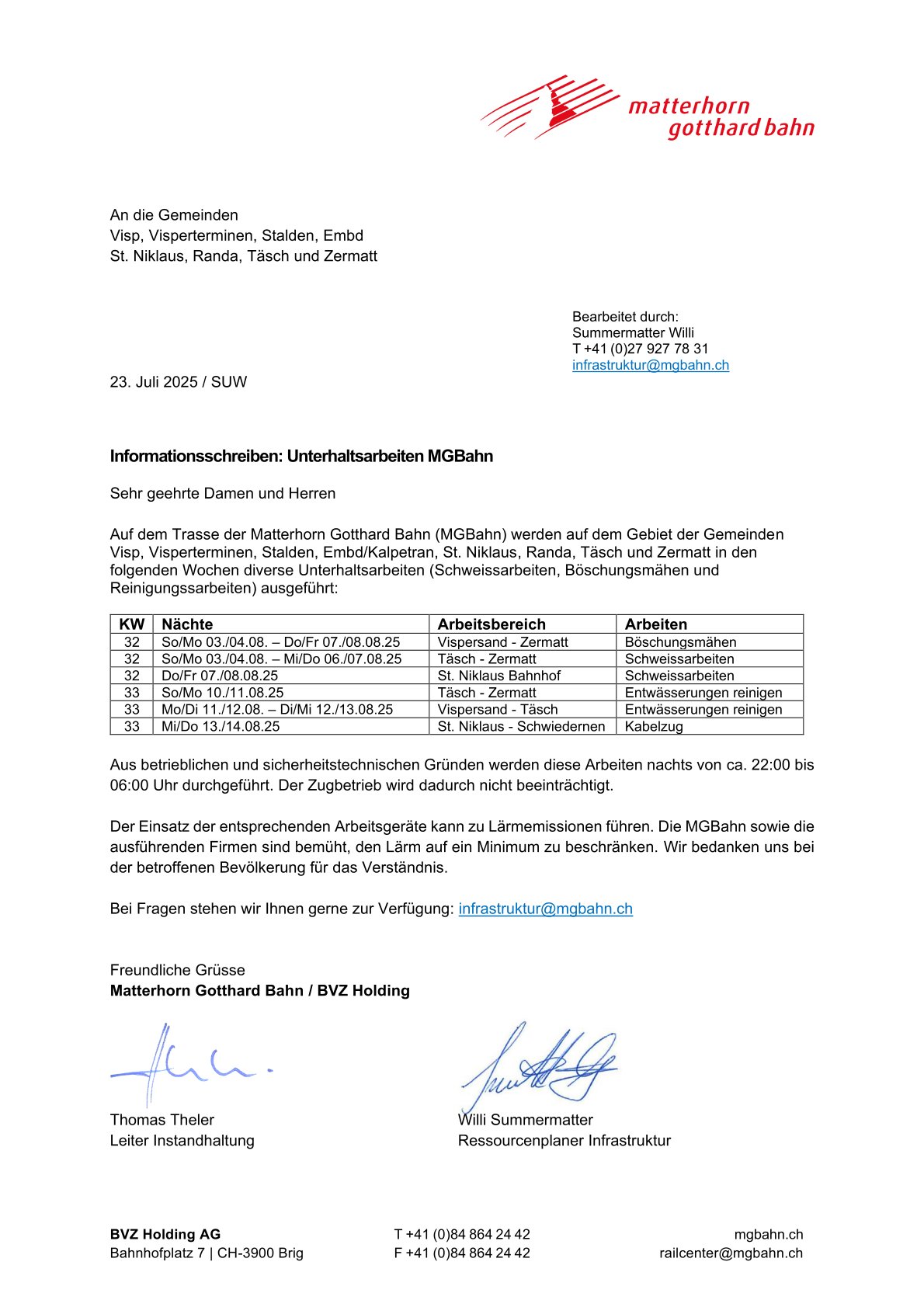 Infoschreiben MGB - Aug.25
