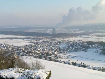 Ausblick von Schloss Wartenfels auf unser Dorf.
