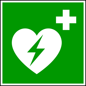 AED - Defibrillator - Rettungszeichen