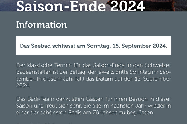 SaisonEnde Seebadi Richterswil am 15.9.2024