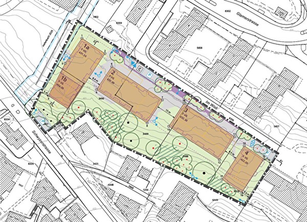 Situationsplan des privaten Gestaltungsplans Im Wisli