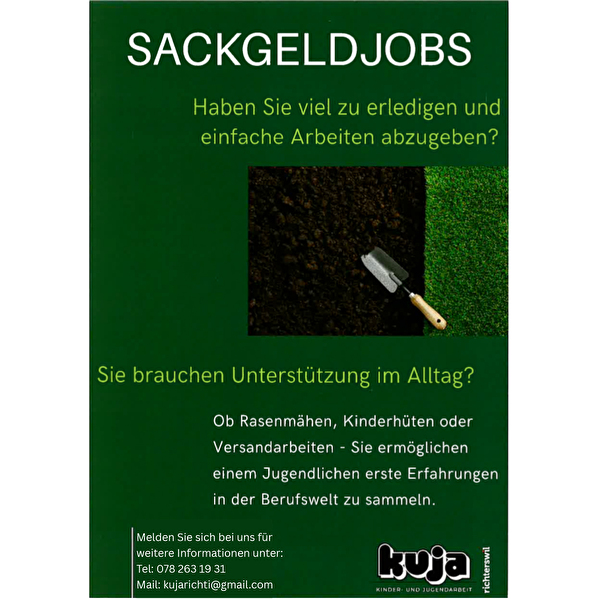 Ansicht Flyer Sackgeldjobs der Jugendarbeit