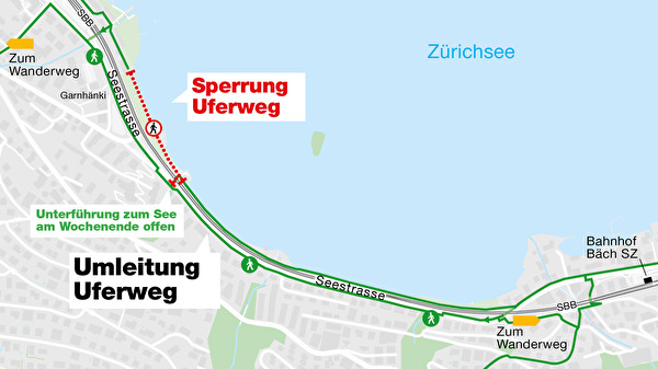 Strandweg gesperrt - Unterführung am Wochenende offen