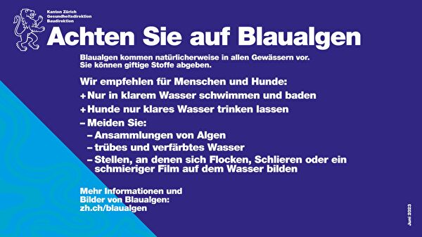 Hinweisplakat Blaualgen