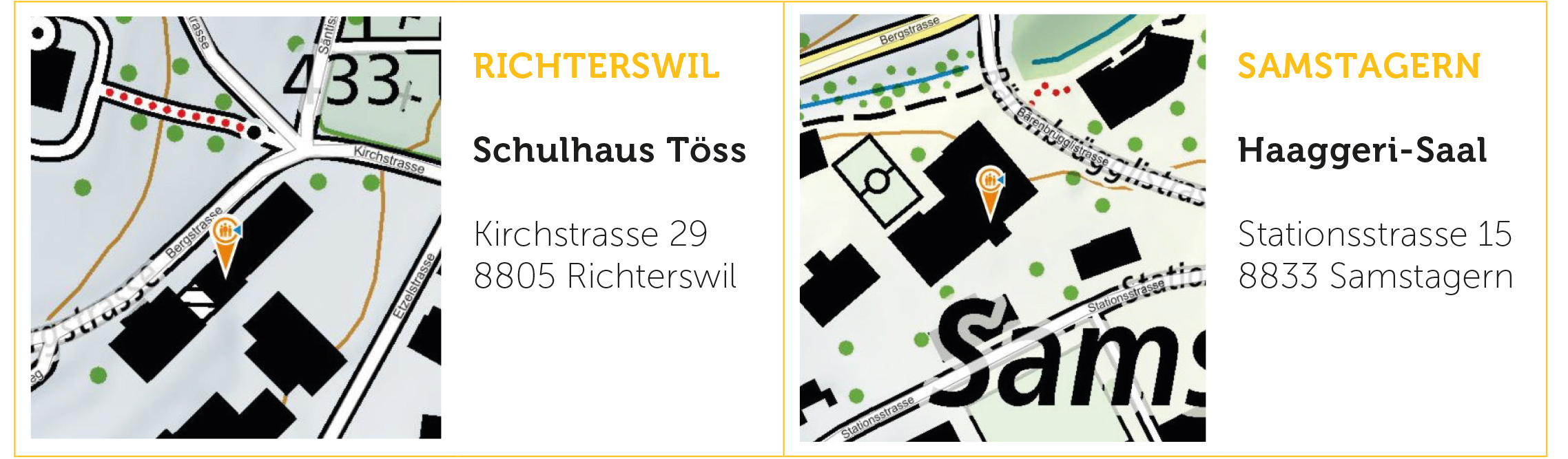 Notfalltreffpunkte Richterswil und Samstagern