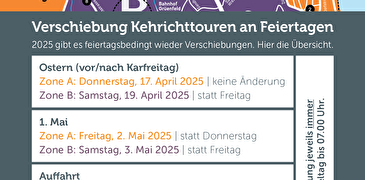  Verschiebung Kehrichttouren aufgrund von Feiertagen