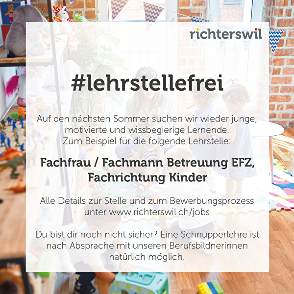information zu einer freien lehrstelle als fachperson betreuung kind