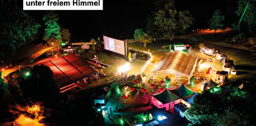 Openair-Kino am Horn Richterswil, Bild aus der Vogelperspektive nachts