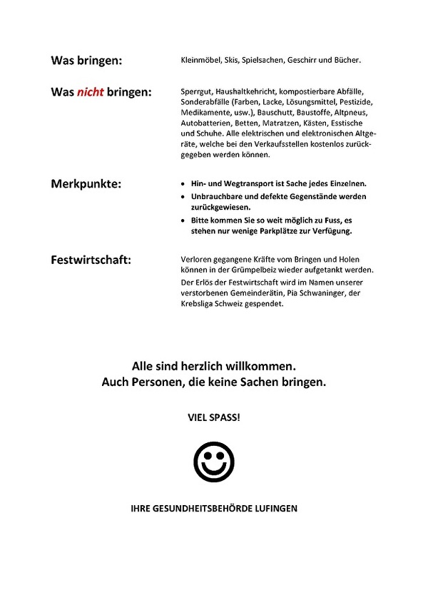 Infos Bring- und Holtag