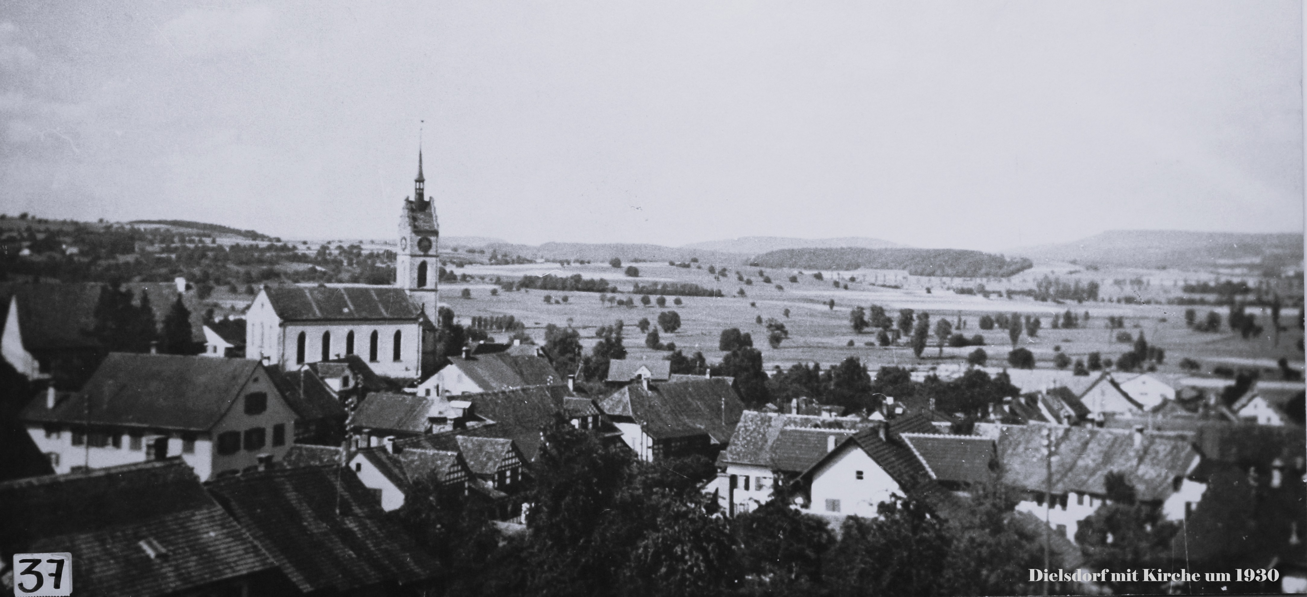 Dielsdorf, um 1930, von Südwesten