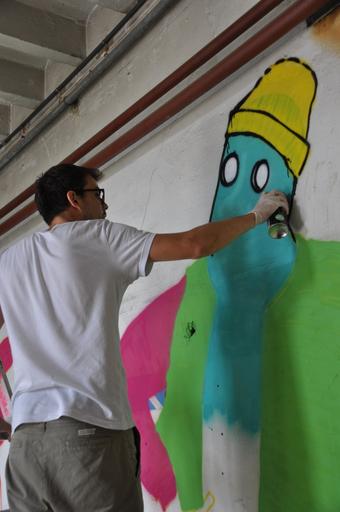 Mehr Farbe: Das Treppenhaus der Kulturfabrik wurde von Graffitikünstlern neu belebt. 