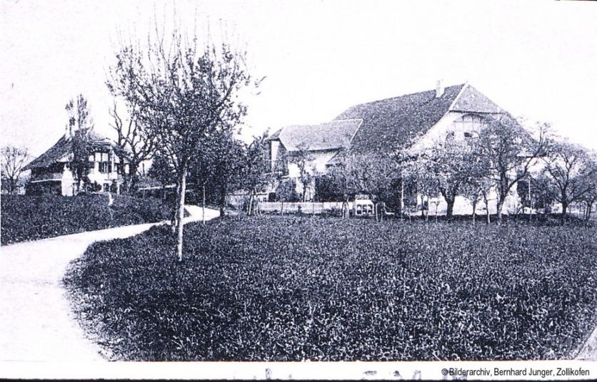 Diese Karte trägt den Poststempel vom 17. Juli 1914 und zeigt das immer noch bestehende, Bauernhaus Häberli mit Stöckli!