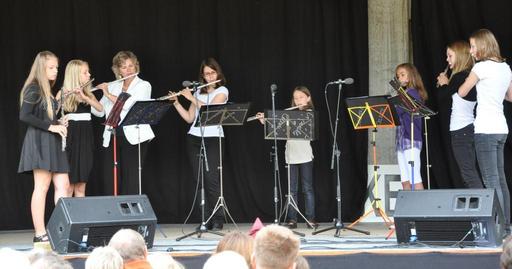 Auch die Musikschule Zollikofen-Bremgarten beteiligte sich am Sonntag mit mehreren Formation an der Kulturspur. Im Bild: Das Ensemble Celeste.