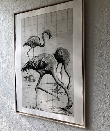 Flamingos in schwarzweiss