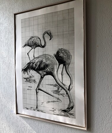 Flamingos in schwarzweiss