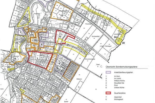Übersicht Sondernutzungspläne