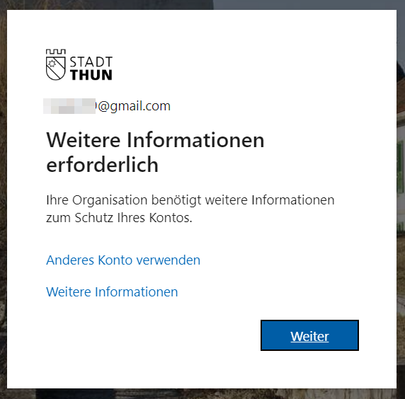 Weitere Informationen erforderlich