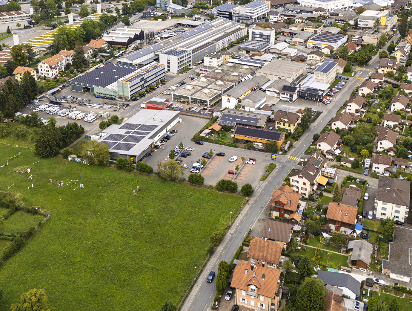 Luftbild Industriestrasse Standort Arbeitsintegration