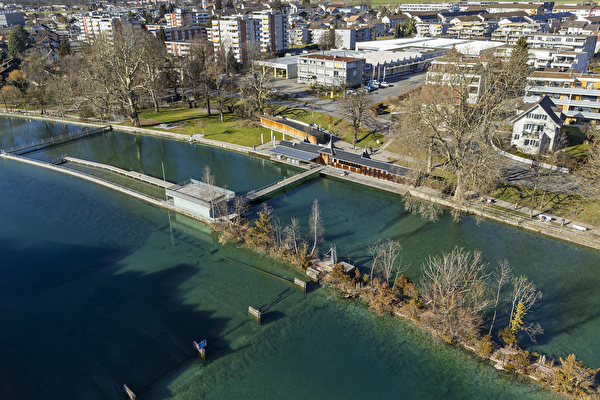 Flussbad Schwäbis von oben