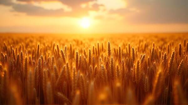 Image de champ de blé sous le soleil
