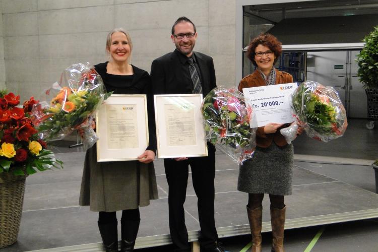 Preisträger 2012 Katharina Albisser Christen, Ueli Reinhard, Gaby Koller (Musikprojekt mit über 100 Kindern, Jugendlichen und jungen Erwachsenen)

