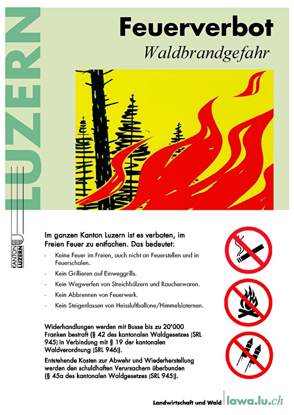 Plakat Feuerverbot im Freien