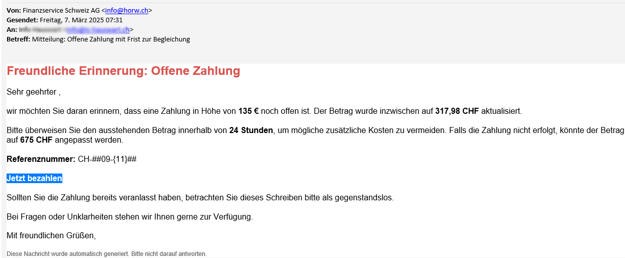 Das Spoofing-Mail