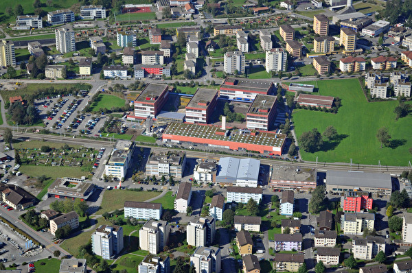 Luftaufnahme des Campus Horw, wo in Zukunft neben der Hochschule Luzern, Technik & Architektur, auch die Pädagogische Hochschule stationiert sein wird.