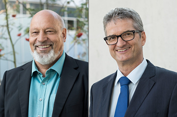 Die zurücktretenden Gemeinderäte Oskar Mathis (links) und Robert Odermatt.
