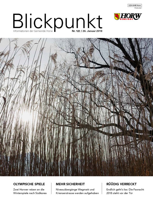 Titelblatt des Gemeindemagazins «Blickpunkt», Ausgabe Januar