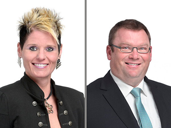 Die zurücktretende Jasmin Ziegler-Hüppi und ihr Nachfolger Fabian Pabst.