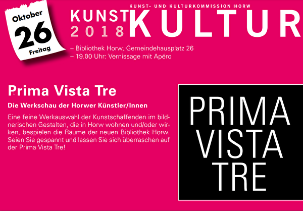 Der Flyer für die Ausstellung Prima Vista Tre