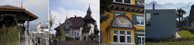 Schiffstation, denkmalgeschützte Kreuzfluh, Villen