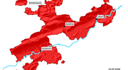 Übersichtskarte Waldbrandgefahr Kanton Solothurn
