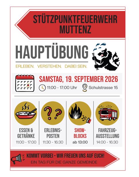 Flyer Feuerwehr Hauptübung 2026