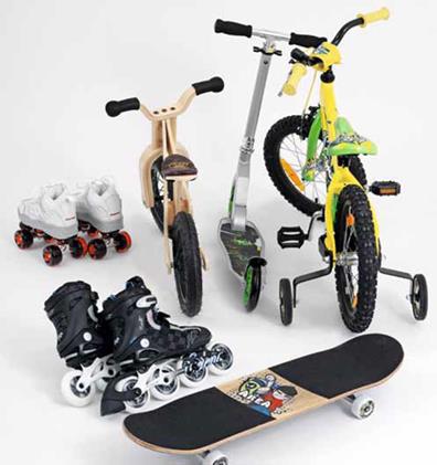 fäG's, sogenannte fahrzeugähnliche Geräge wie Trottinett, Rollschuhe oder Rollerblades, Skateboard und ähnliches....