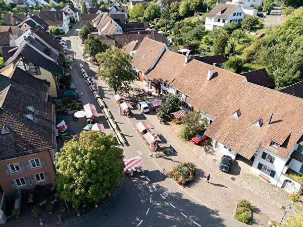 Flugbild vom Bauernhausmuseum in Muttenz