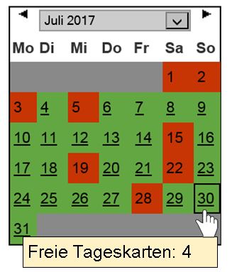 Kalender Tageskarten