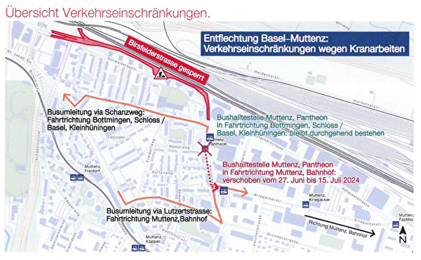 Situationsplan Umleitung Buslinien 46 und 47