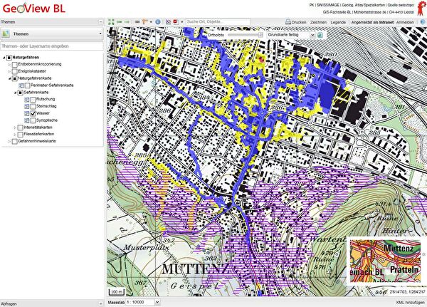 Hochwasserkarte Muttenz