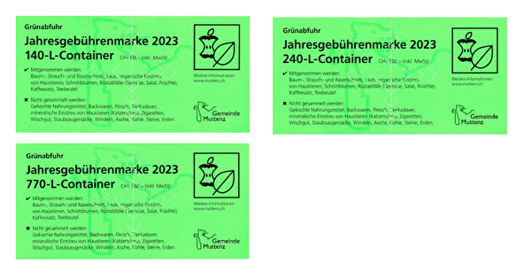 Grünabfuhr Jahresgebührenmarken 2023